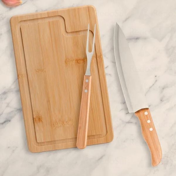 Kit churrasco personalizado com tábua garfo e faca Kit churrasco personalizado com tábua garfo e faca