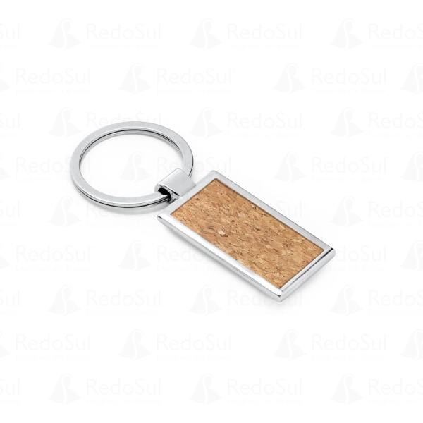 Chaveiro Personalizado em Metal e Cortiça