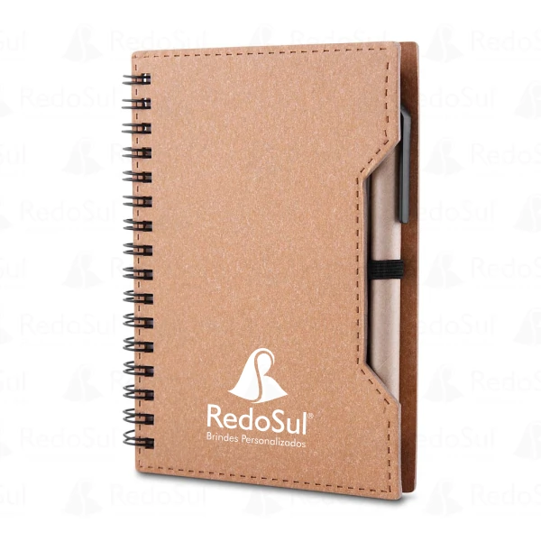 Caderno personalizado em Papelão reciclado com caneta Caderno personalizado em Papelão reciclado com caneta