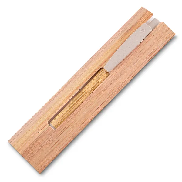 Caneta de bambu personalizada com estojo Caneta de bambu personalizada com estojo