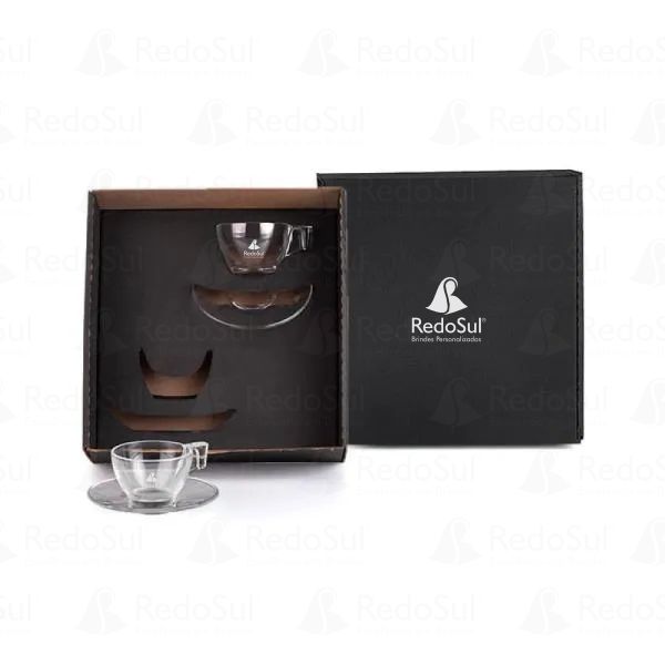 Jogo de Xícaras personalizadas com Pires 90 ml 4 pcs Jogo de Xícaras personalizadas com Pires 90 ml 4 pcs