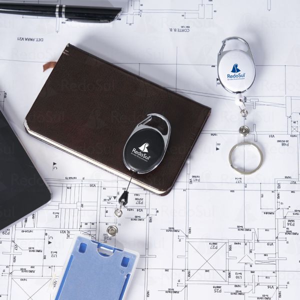 Mosquetão Crachá Retrátil Personalizado Mosquetão Crachá Retrátil Personalizado