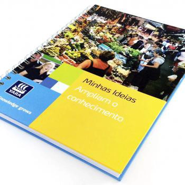 Caderno personalizado 21 x 15 cm capa dura com wire-o