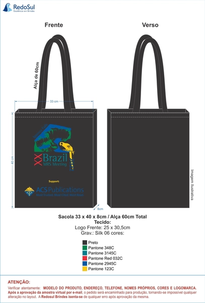 Sacola personalizada em tecido